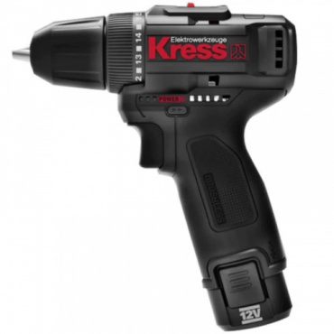 Дрель акк 12V KRESS KU202.1 бесщет, 12 В, 2.0 Ач х2, ЗУ 1,5А, кейс
